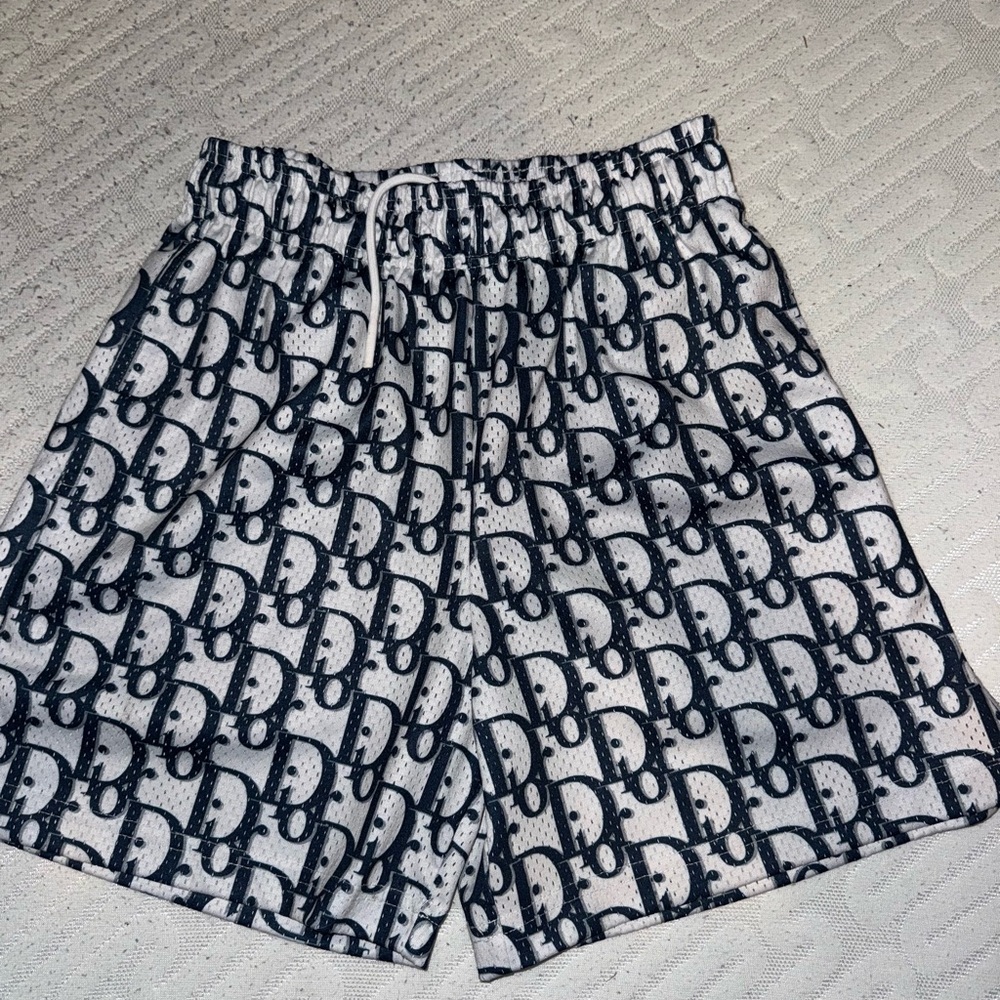 Bravest Studios navy blue and White Athletic Shorts
